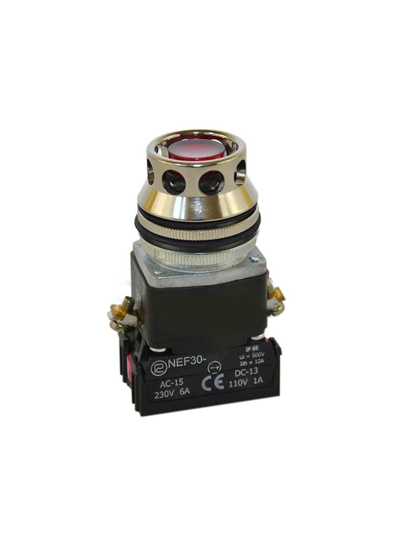 Przycisk NEF30-UKLDY 24V-230V czerwony