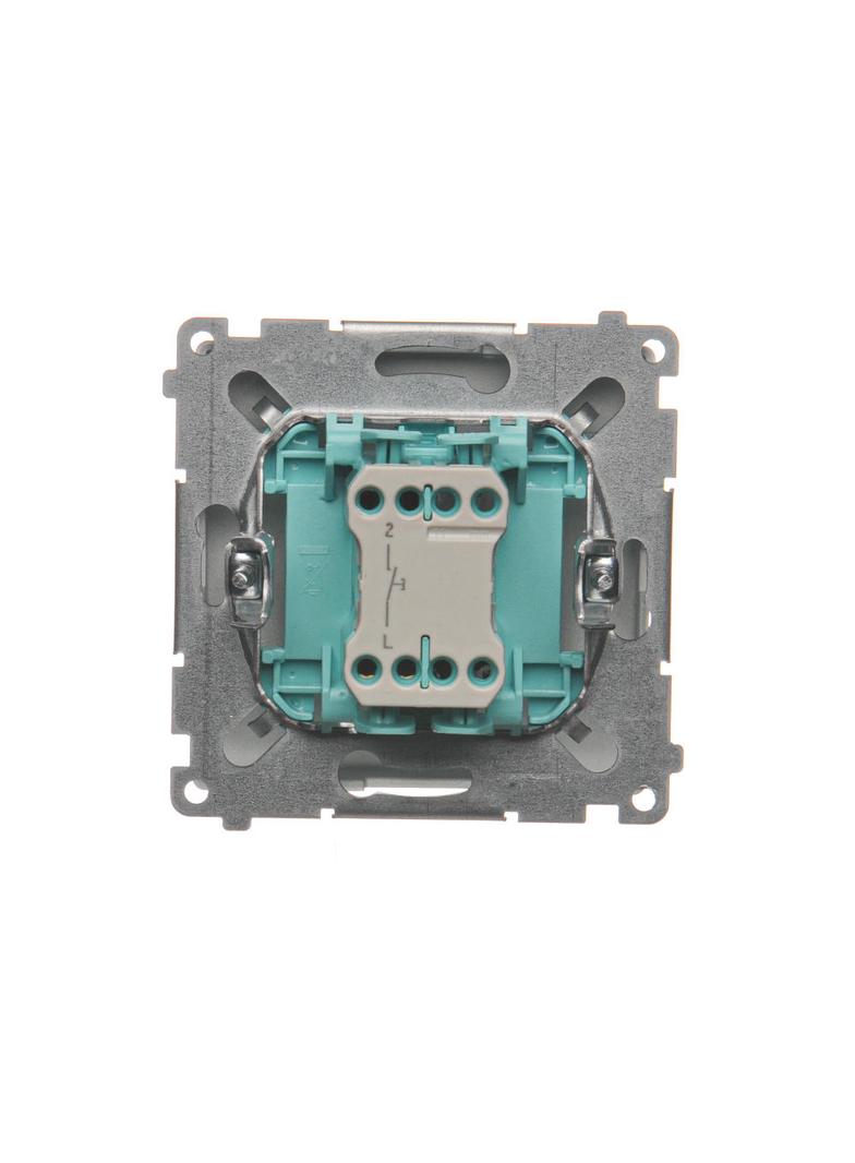 Simon Basic Przycisk pojedynczy zwierny bez piktogramu 10A 250V szybkozłączka srebrny mat BMP1.01/43 KONTAKT