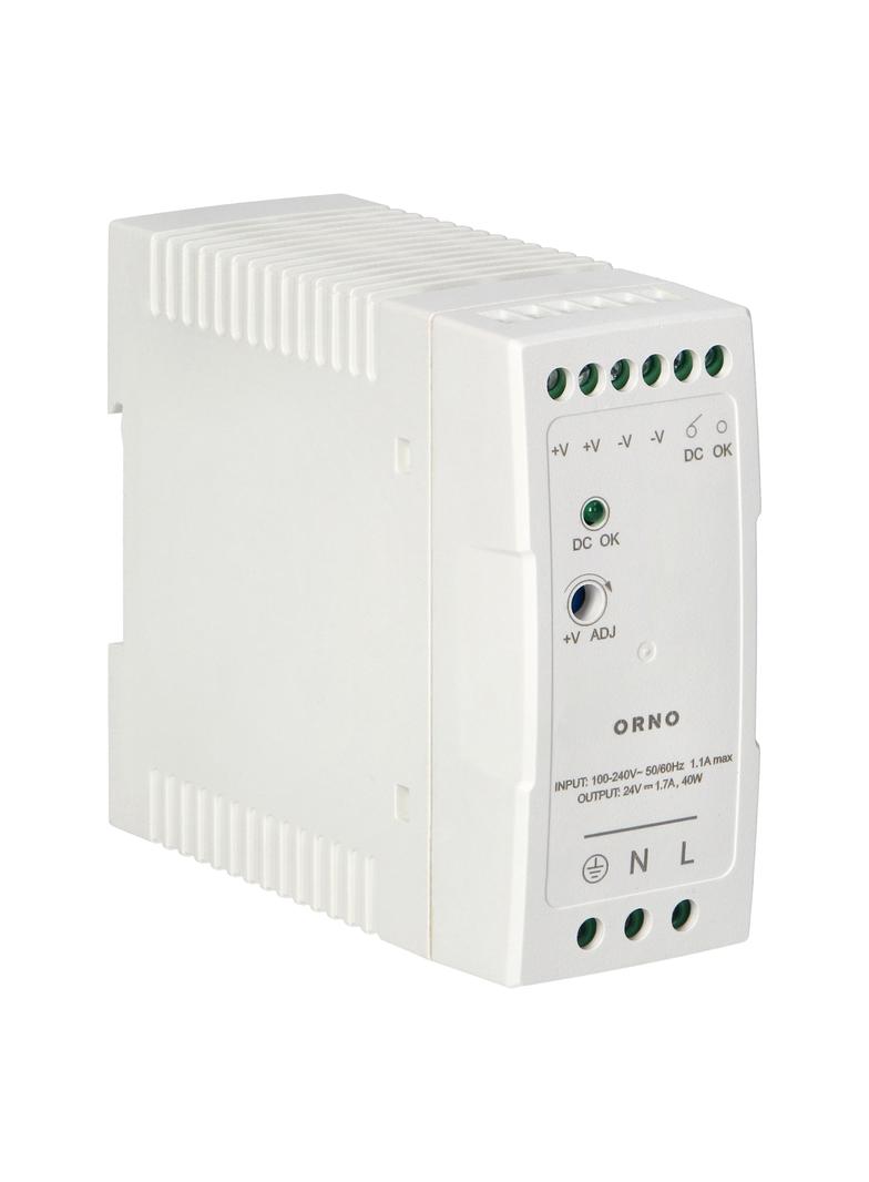 Zasilacz przemysłowy na szynę DIN 24VDC 1,7A 40W obudowa z tworzywa sztucznego OR-PSU-1662 ORNO