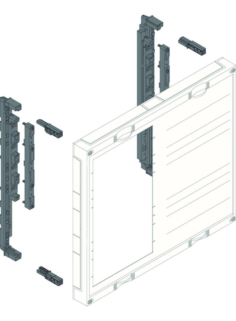 univers N Podzespół rozstaw 60mm3-pol.8xNH00listw.450x500mm odpływ dół UE32B8N HAGER