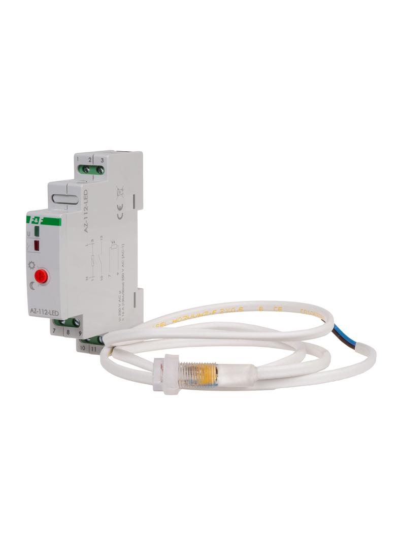 Automat zmierzchowy AZ-112-LED z zewnętrzną sondą, przekaźnik InRush16 A (160 A/20 ms)