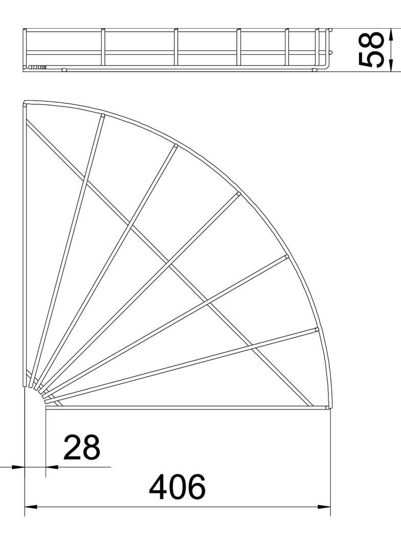 ŁUK KORYTKA SIATK.90 55X400 G