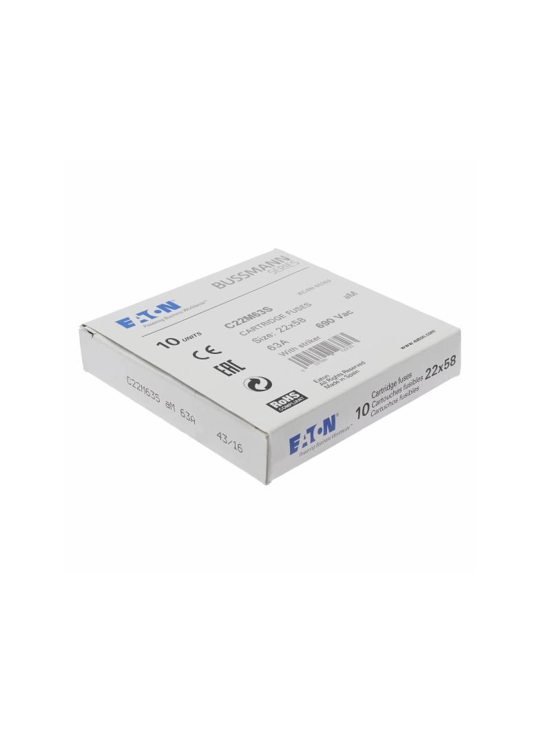C22M63S Wkładka cylindryczna z wybijakiem 22x58 63A AM 690V AC C22M63S EATON