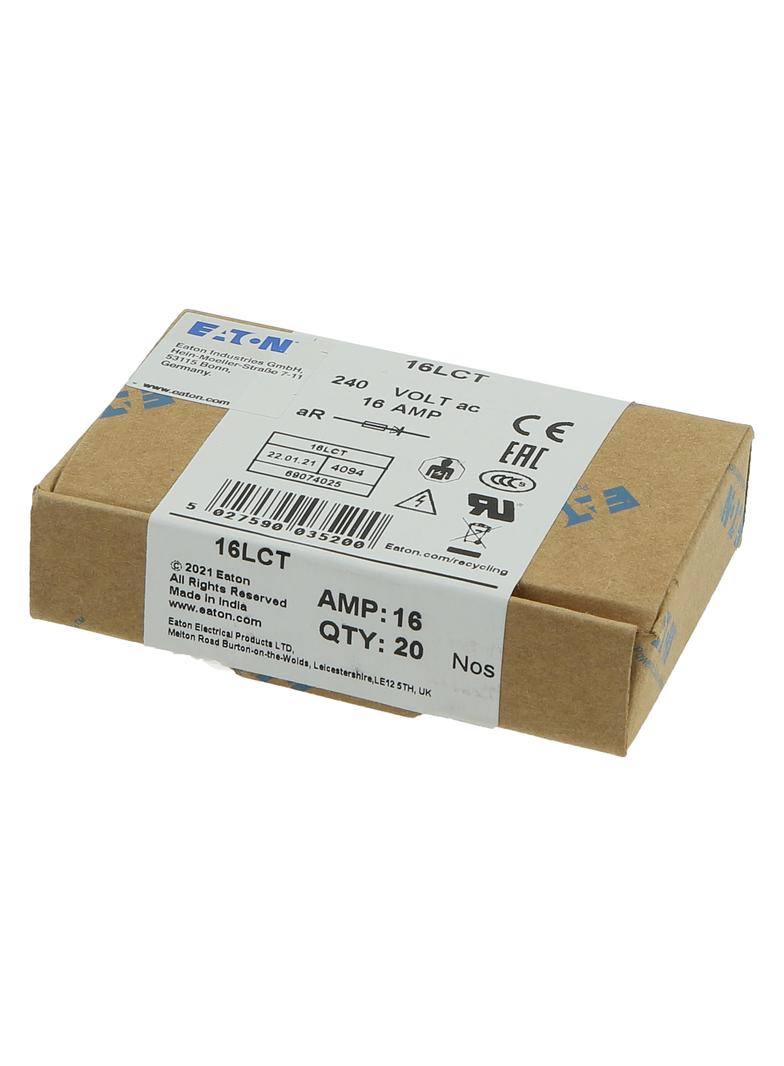 16AMP 240V AC BS88 HIGH SPEED FUSE Wkładka szybka 16A AC 240V DC 150V BS88 9x47 mm aR BS 16LCT EATON