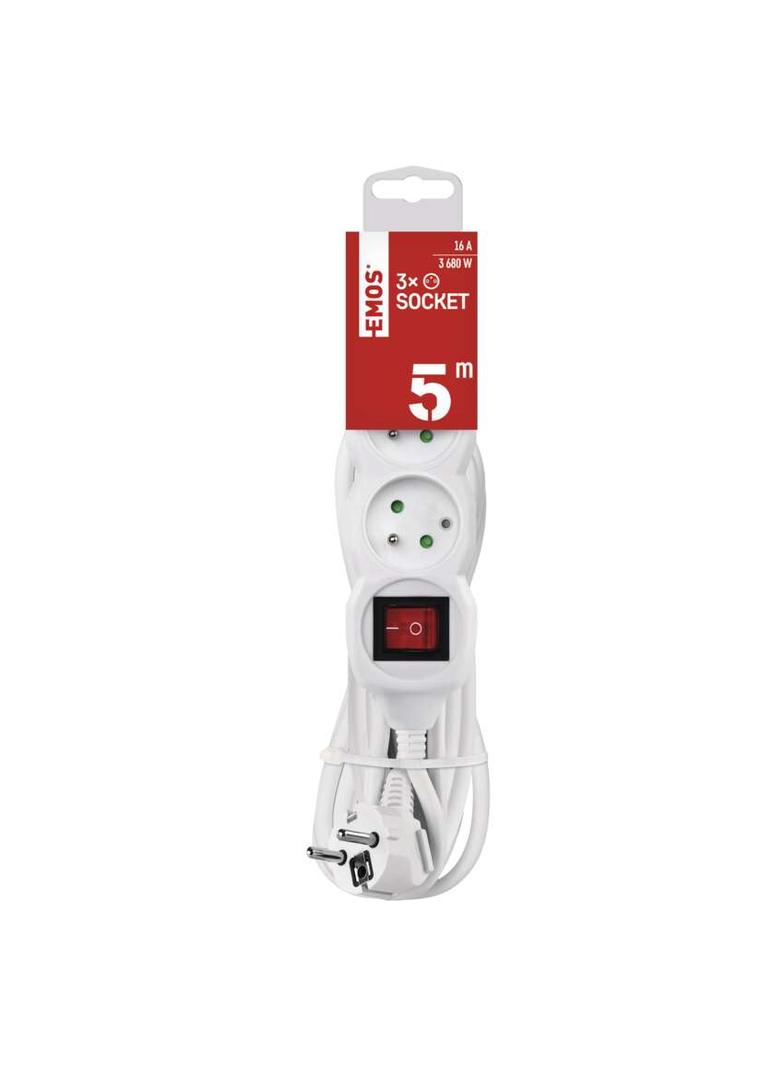 Przedłużacz z wyłącznikiem 3 gniazda 5m 3× 1,5mm P1315R EMOS
