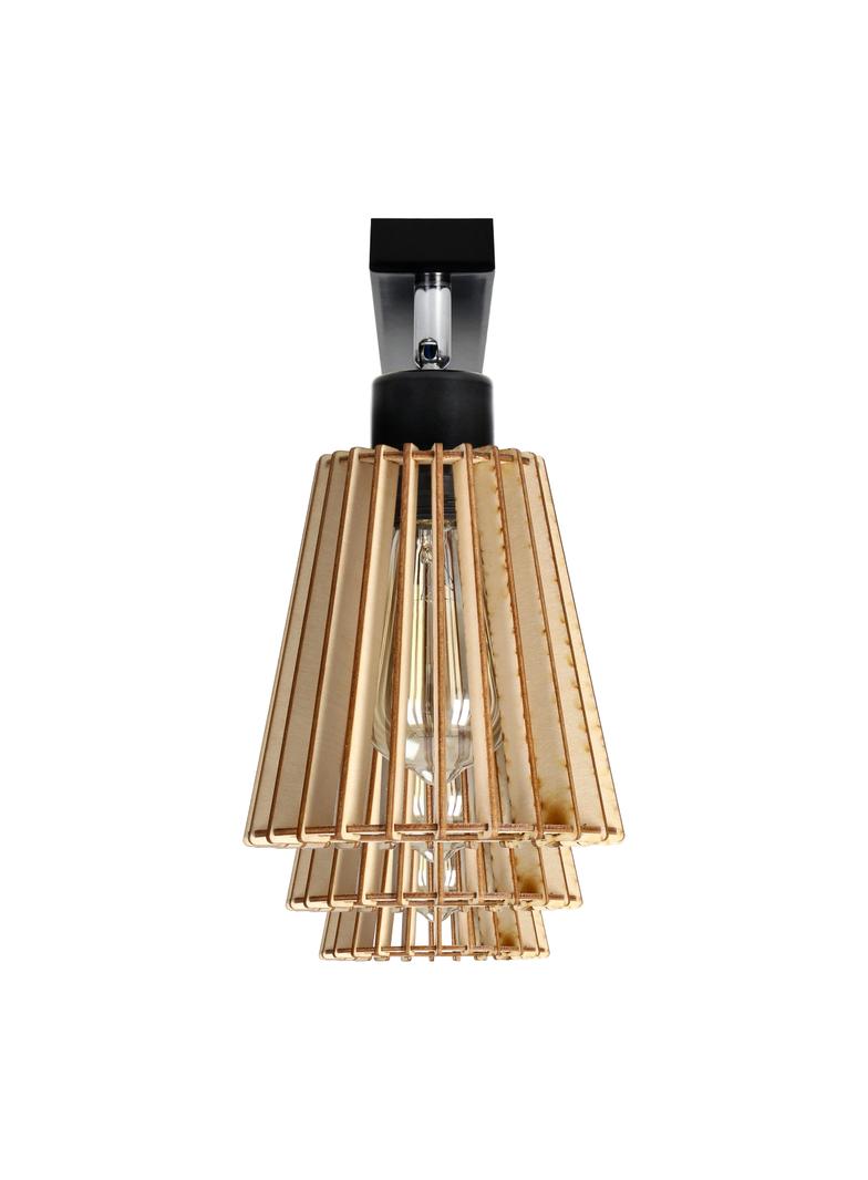 DELOS 3P E27, oprawa ścienno-sufitowa, max. 3x60W, czarna, drewno