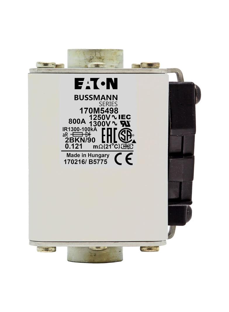 FUSE 800A 1250V 2BKN/90 AR CU Wkładka szybka 800A AC 1250V rozmiar 2 61x77x91 mm aR IEC UL 170M5498