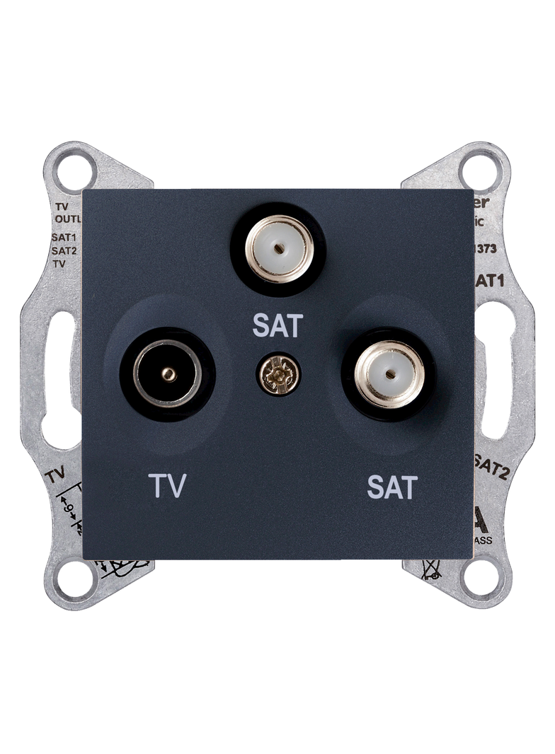 Gniazdo Tv/SAT/SAT końcowe, grafitowe