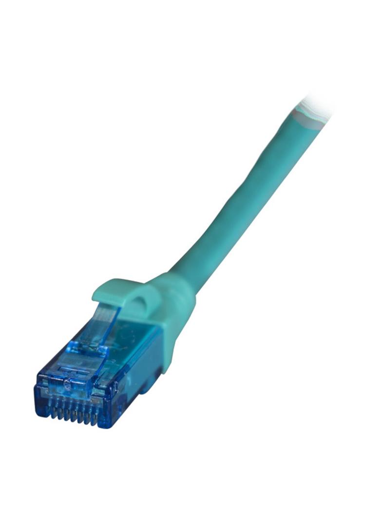Patchcord RJ45 U/UTP kat. 6A LSZH Premium 500MHz zielony 0,15m