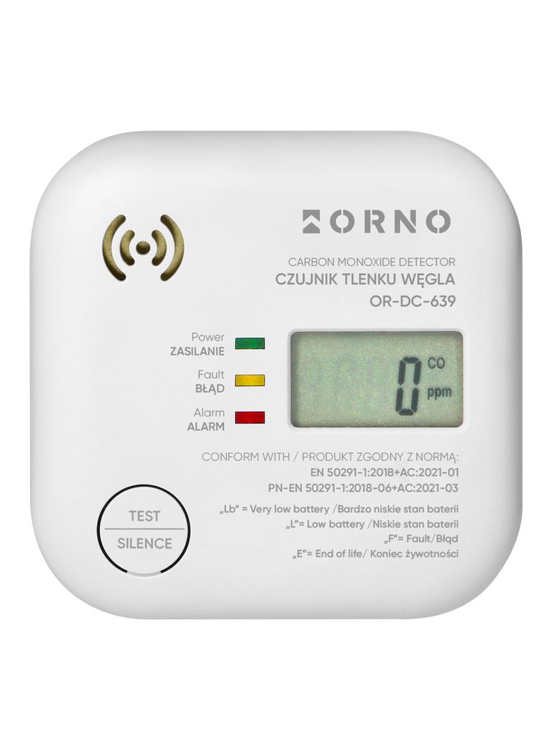 Bateryjny czujnik tlenku węgla (czadu), wbudowana bateria, żywotność sensora i baterii 10 lat