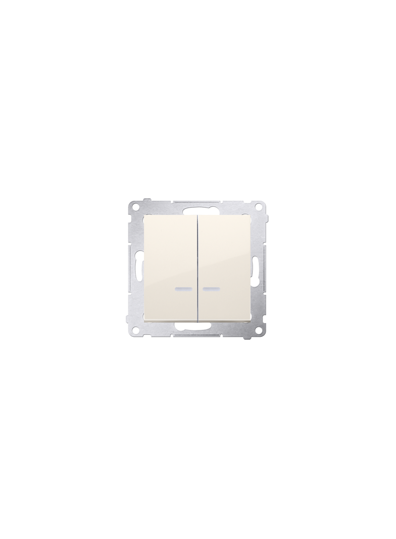 Simon 54 Łącznik świecznikowy z podświetleniem LED i do wersji IP44 10A 250V szybkozłączka kremowy *Posiada wkładkę DU1W DW5BL.01/41 KONTAKT