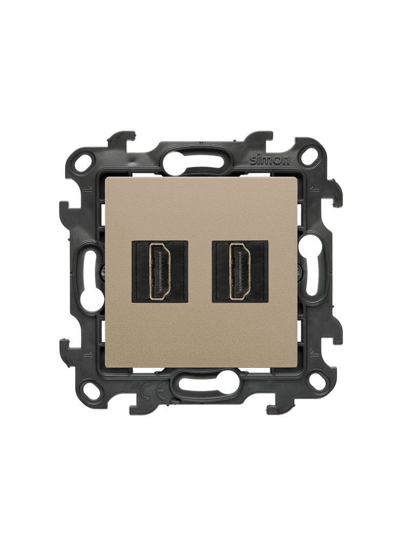 Simon 24 Gniazdo HDMI 2.1 podwójne szampański mat NGHDMI221.01/34