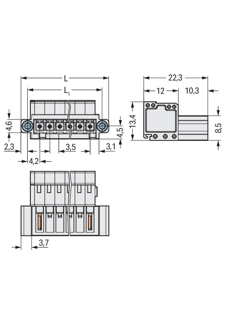 MCS-MINI wtyk 4-bieg. raster 3,5 mm /100szt./ WAGO