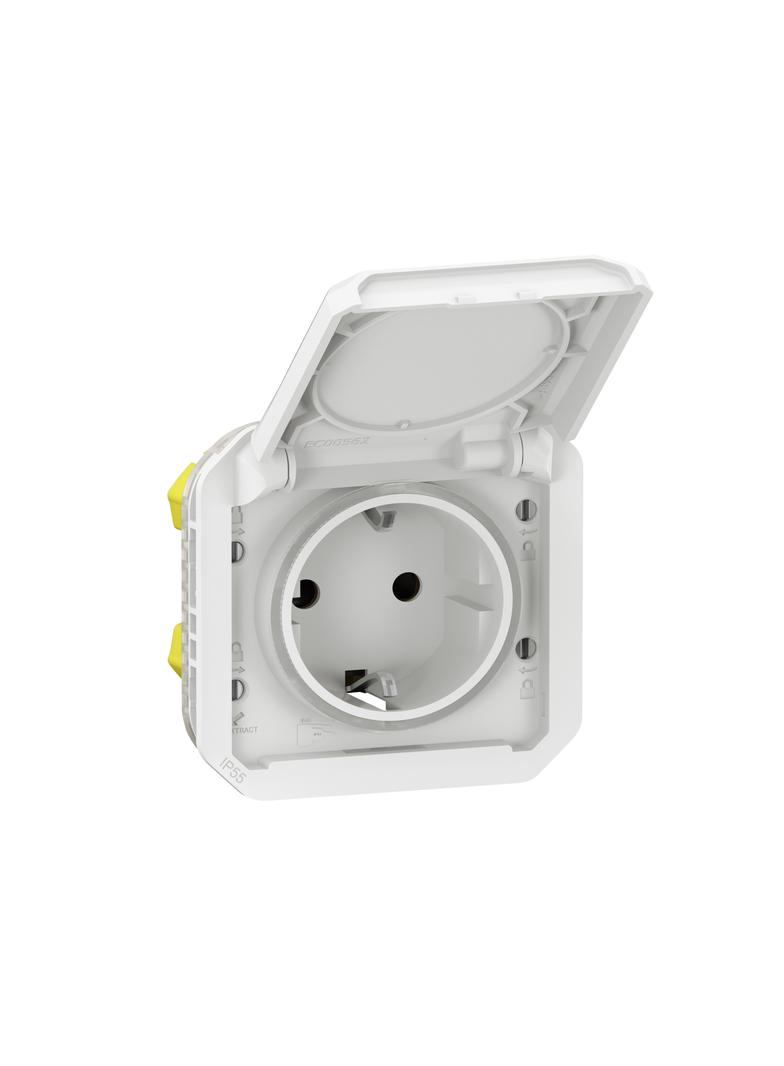 NOWE PLEXO - GN. SCHUKO 2P+Z ZACISKI AUTO MECHANIZM 16 A-250V BIAŁE 069640L LEGRAND
