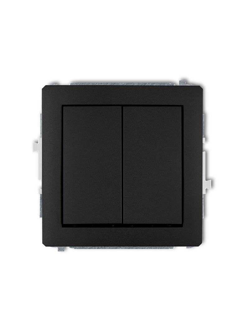 DECO Mechanizm łącznika zwiernego żaluzjowego (dwa klawisze bez piktogramów) czarny mat