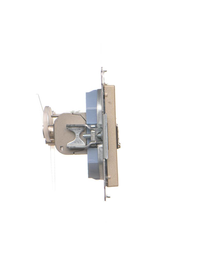 Simon 55 Gniazdo komputerowe podwójne RJ45 kategoria 6 ekranowane z przesłoną przeciwkurzową Szampań