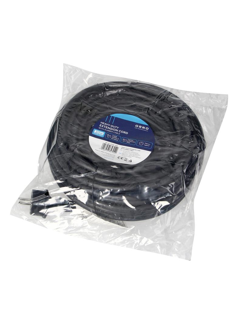 Przedłużacz warsztatowy bryzgoszczelny IP44 1x2P+Z 20m,kabel gumowy olejoodporny H07RN-F 3x1,5mm2, OR-AE-13290/20M ORNO
