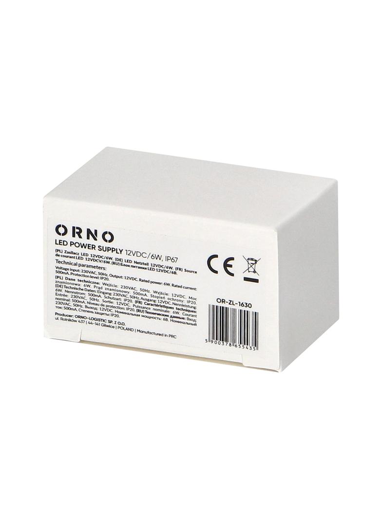 Zasilacz MINI do LED do puszki 12VDC 6W IP67 55/29,5/22mm OR-ZL-1630 ORNO
