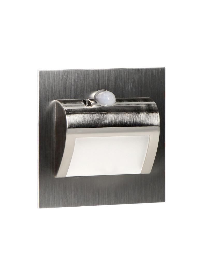 DRACO LED NEW 1,5W oprawa schodowa podtynkowa 12VDC 30lm 6000K satyna czujnik ruchu i zmierzch AD-OS