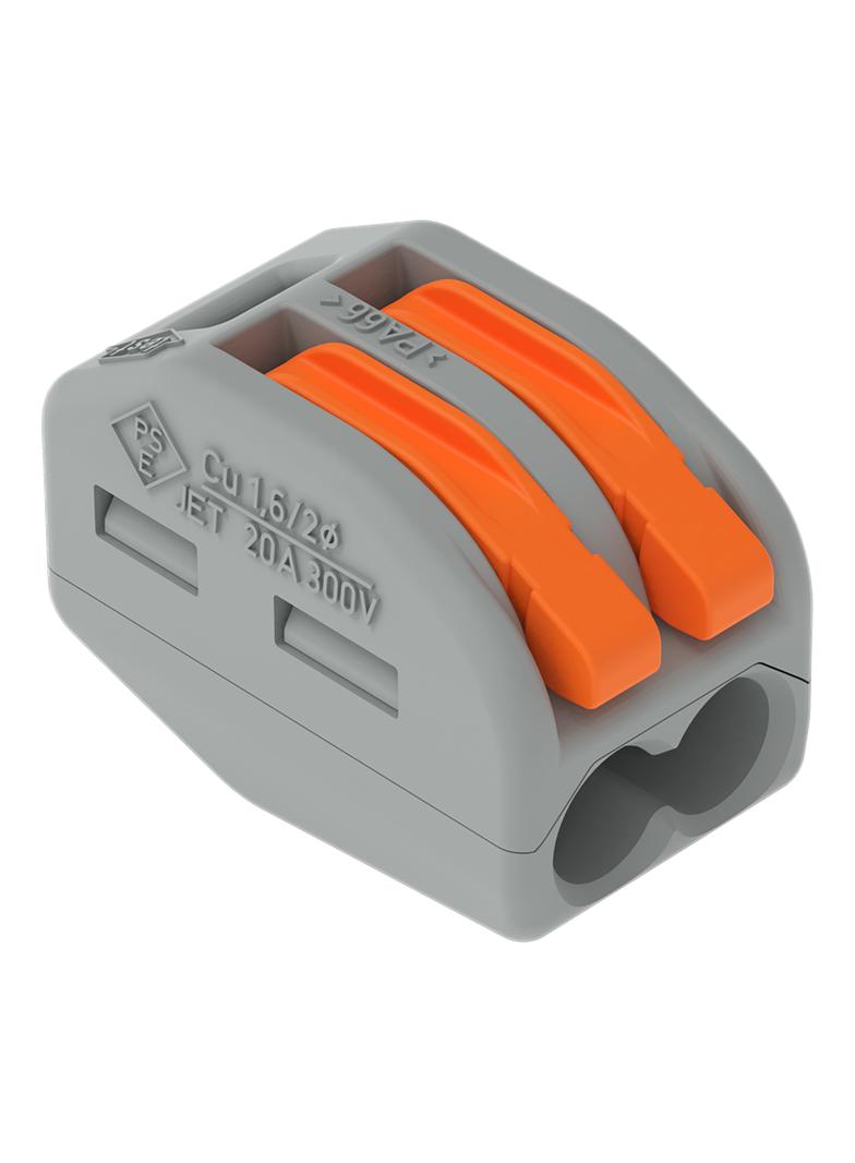 Szybkozłączka z dźwignią 2x 0,08‑4mm2 jasnoszara 222‑412 /50szt./ WAGO