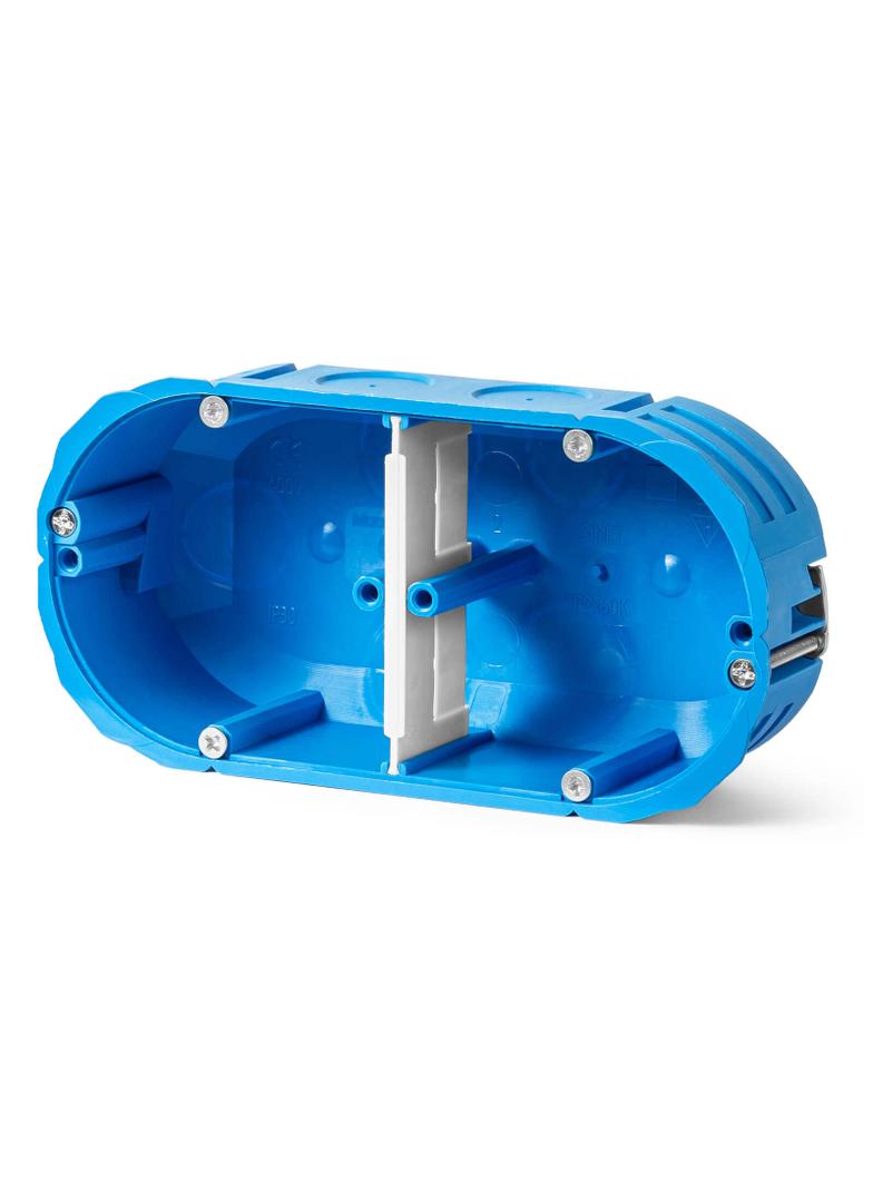 P2x60K Puszka do pustych ścian,2x60mm,płytka MULTIBOX - kolor niebieski