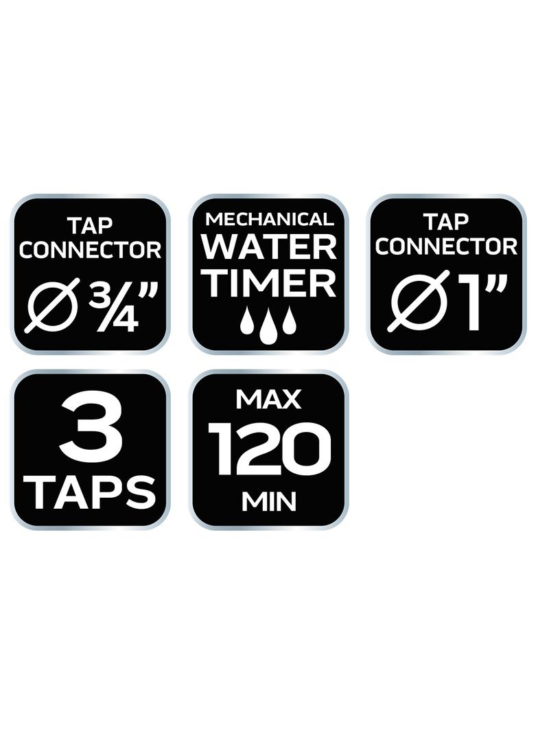 Rozdzielacz trójzaworowy, 2 wyjścia z blokadą, jedno z wyłącznikiem czasowym