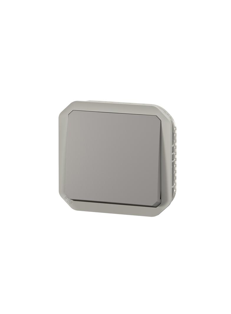 NOWE PLEXO - PRZYCISK PRZEŁĄCZNY NO/NC MECHANIZM 10 A - 250 V~ SZARY