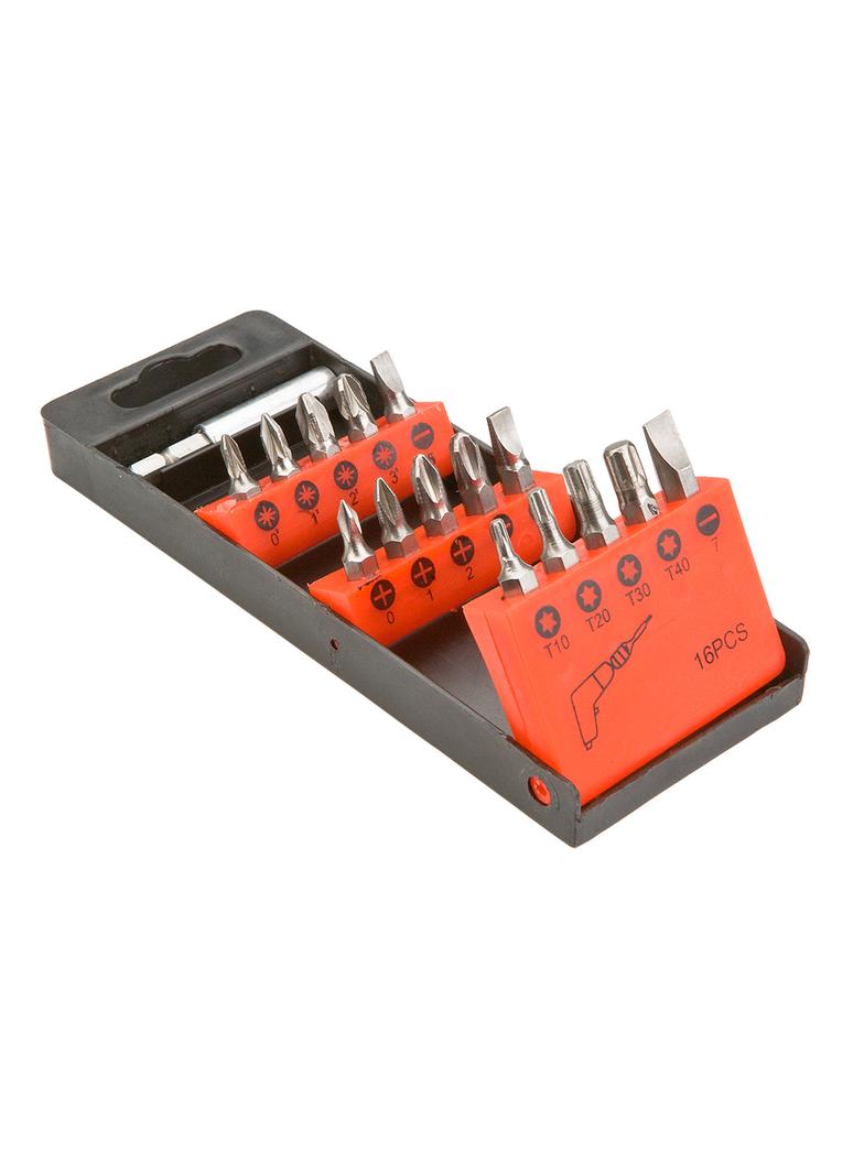 Końcówki wkrętakowe z uchwytem, zestaw 16 szt.