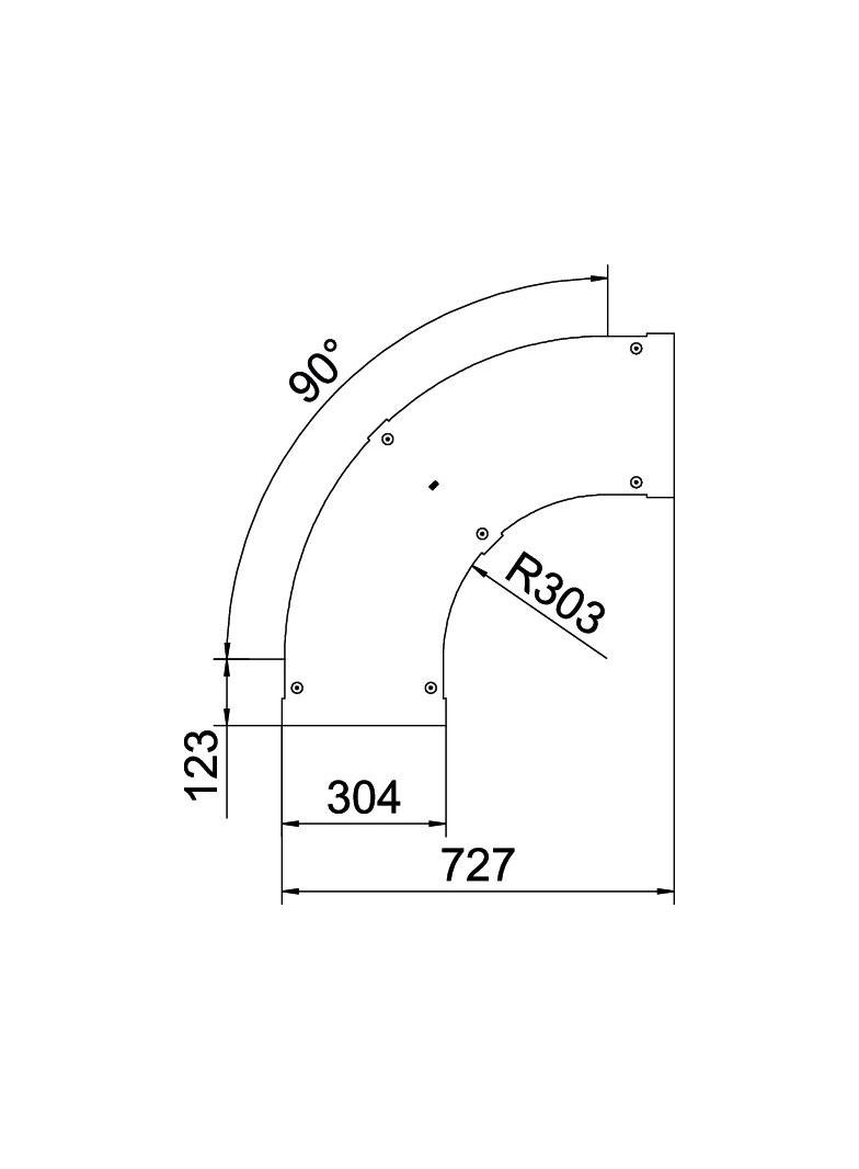 LBD 90 300 R3 FS Pokrywa łuku 90°