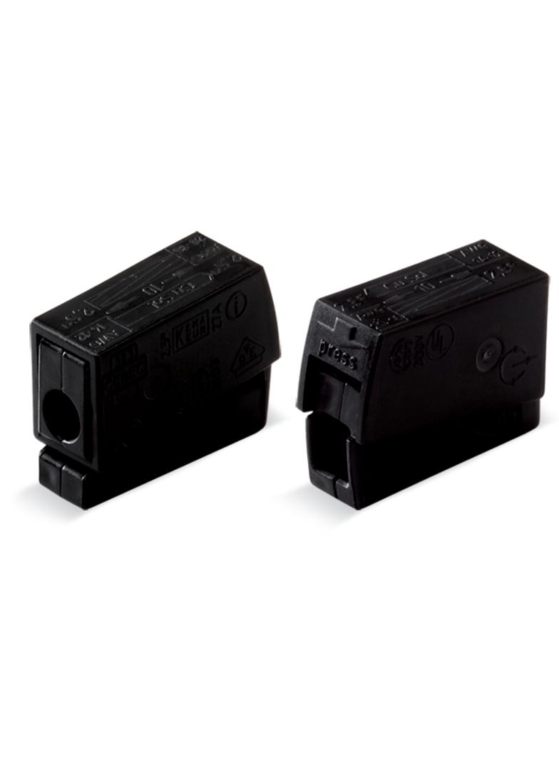 Szybkozłączka oświetleniowa 2,5mm2 zwiększona wytrzymałość temperaturowa 120st.C czarna 224‑104 /100szt./ WAGO