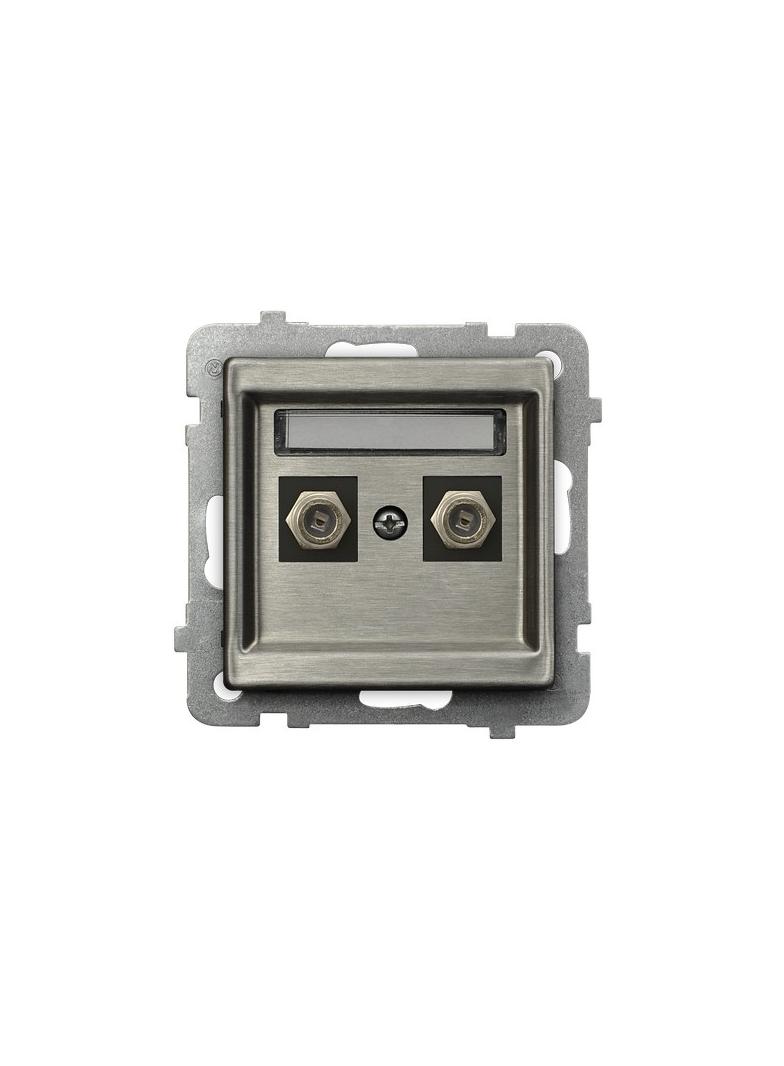 SONATA STAL INOX Gniazdo antenowe typu F podwójne kolor stal inox GPA-2RMF/m/37 OSPEL