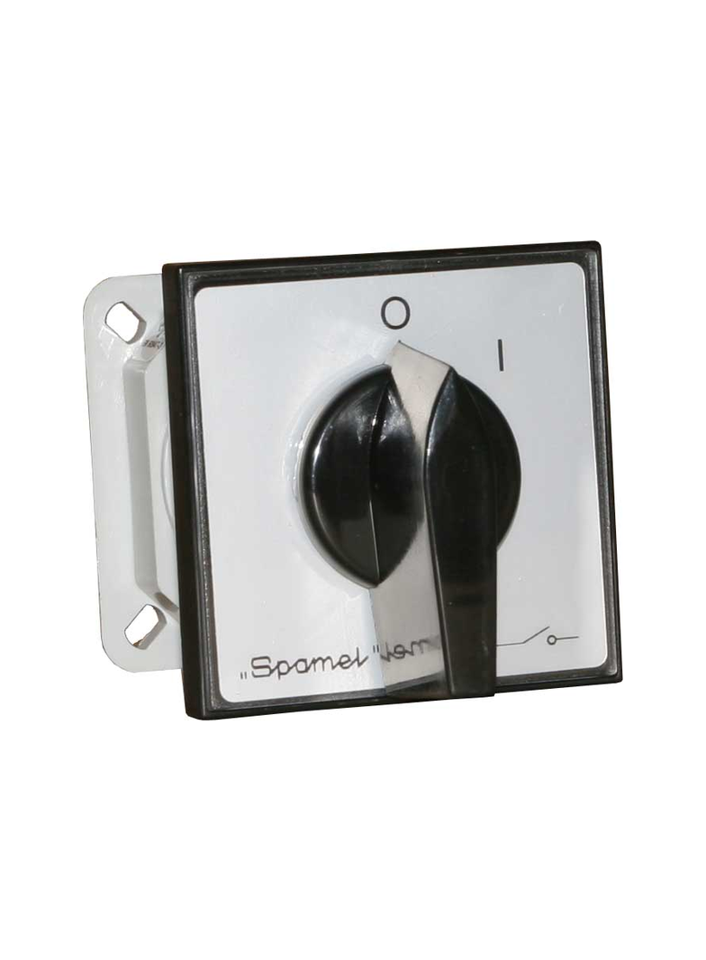 Łącznik Krzywkowy 16A, Przełącznik Pomiaru Napięcia, mocowanie do bazy czoło szare pokrętło czarne