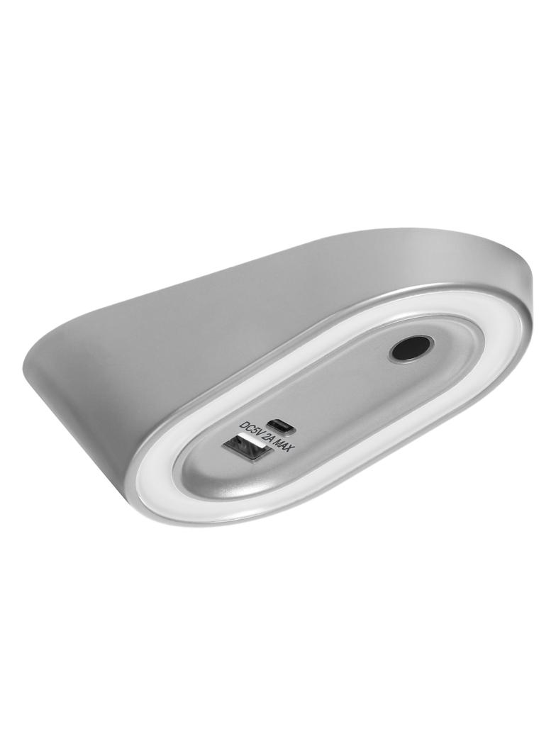 AGRA lampka podszafkowa LED 2,5W, 80lm, 4000K, z włącznikiem bezdotykowym i funkcją ładowania USB A+ AD-OM-6564L4/G/USB ORNO