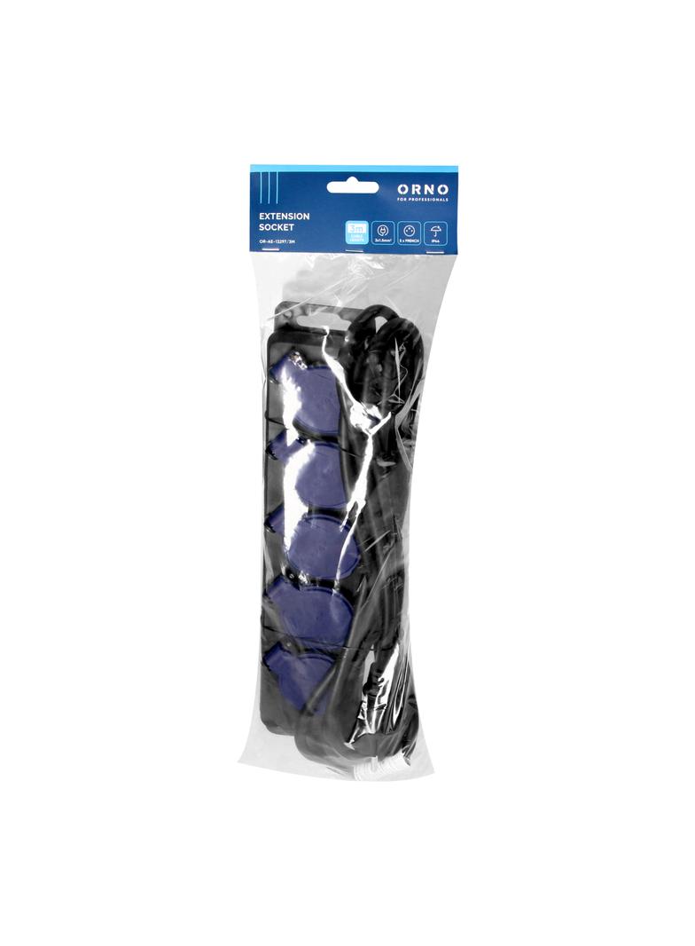 Przedłużacz warsztatowy bryzgoszczelny IP44 5 gniazd z/u IP44 przewód gumowy H05RR-F 3x1,5mm2 OR-AE-13297/3M ORNO