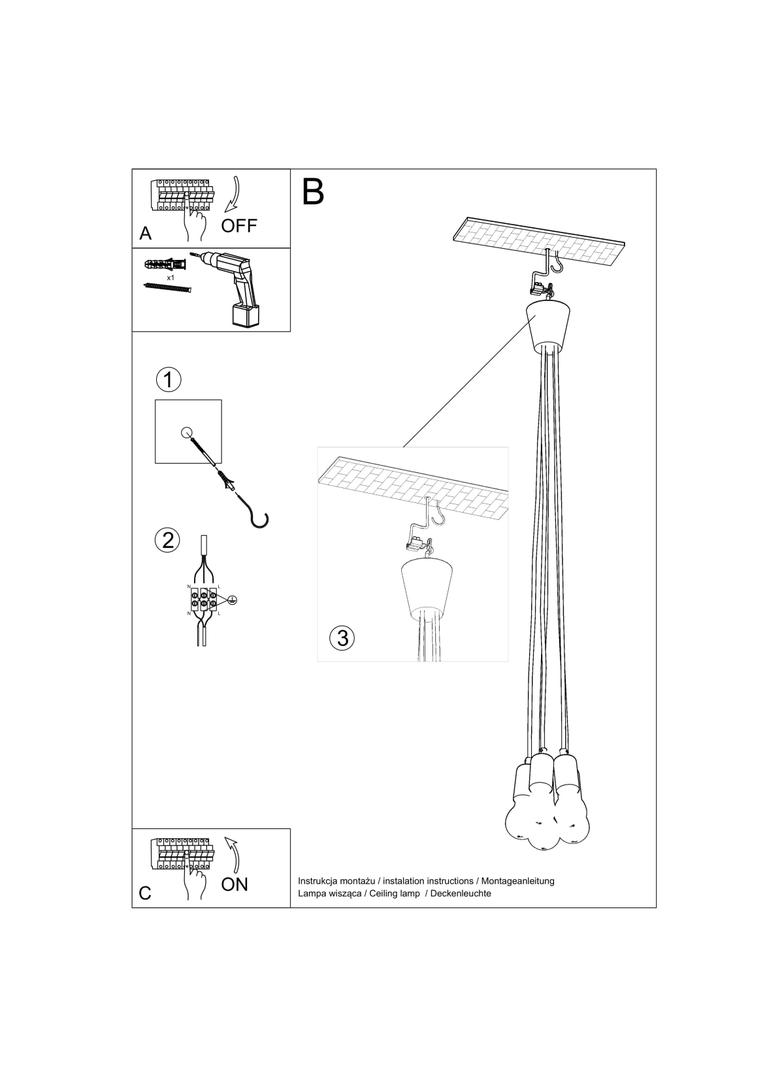 Sollux Lampa wisząca DIEGO 5 biała SL.0571