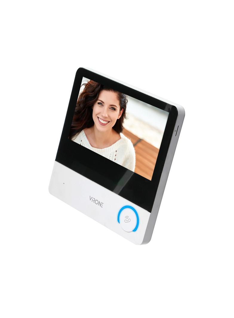 Zestaw wideodomofonowy, bezsłuchawkowy, monitor dotykowy 7" LCD, Wi-Fi + APP na telefon, z gniazdem