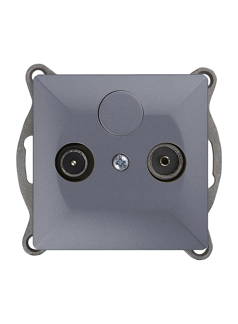 Gniazdo abonenckie "RTV" Pearl, 1,5dbt, GAP-P/K, antracyt