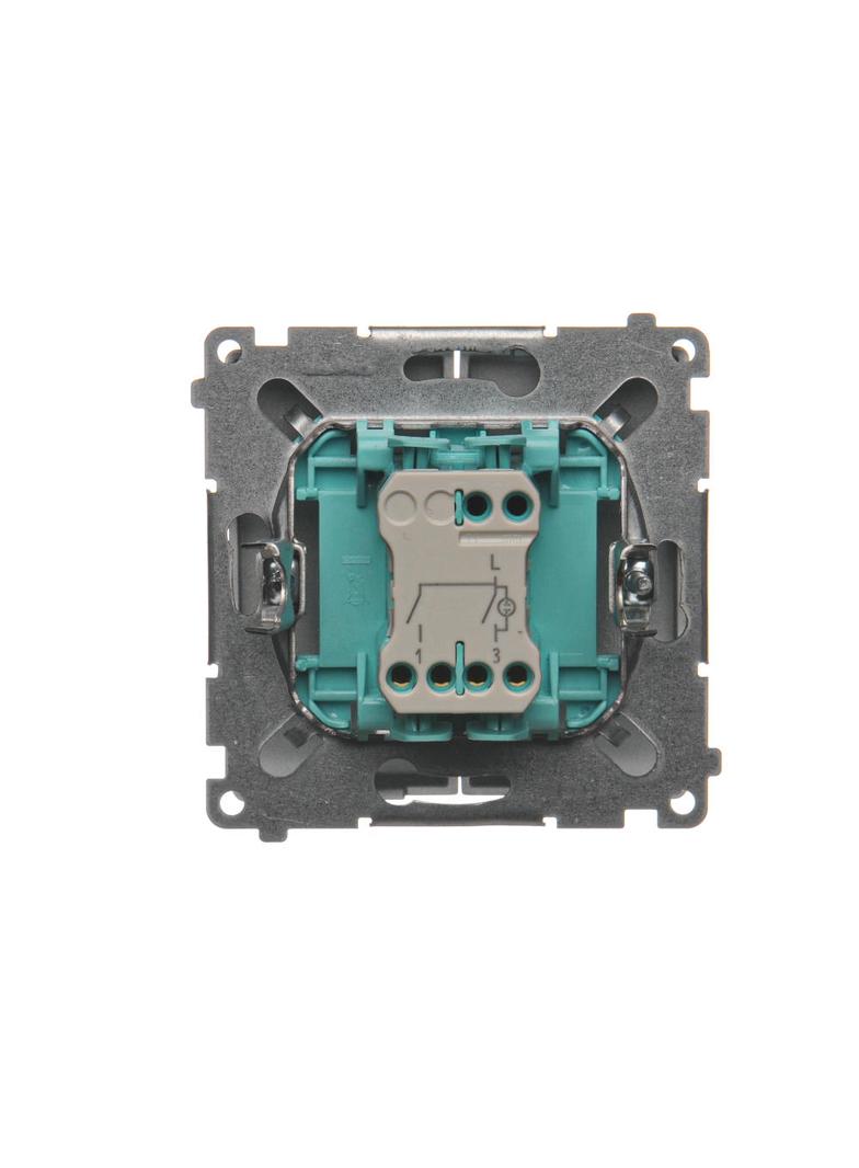 Simon Basic Łącznik świecznikowy z podświetleniem LED 10A 250V szybkozłączka srebrny mat BMW5L.01/43 KONTAKT