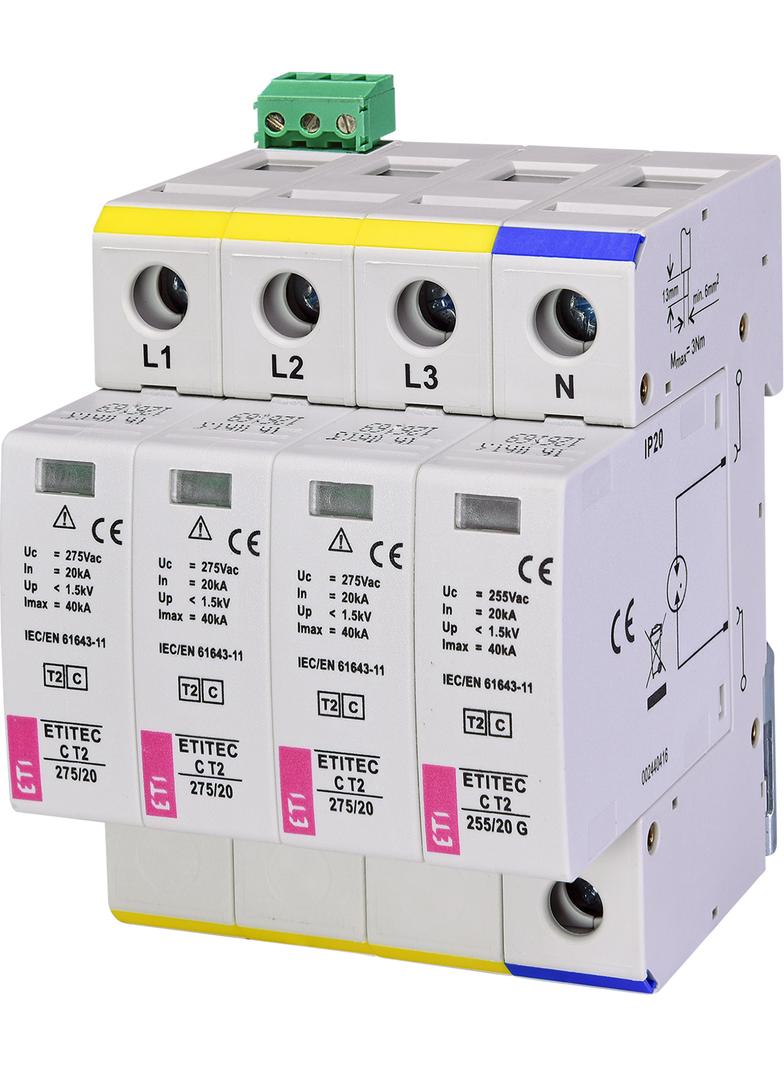 Ogranicznik przepięć T2 (C) TEC C T2 275/20 3+1 RC 002440404 ETI