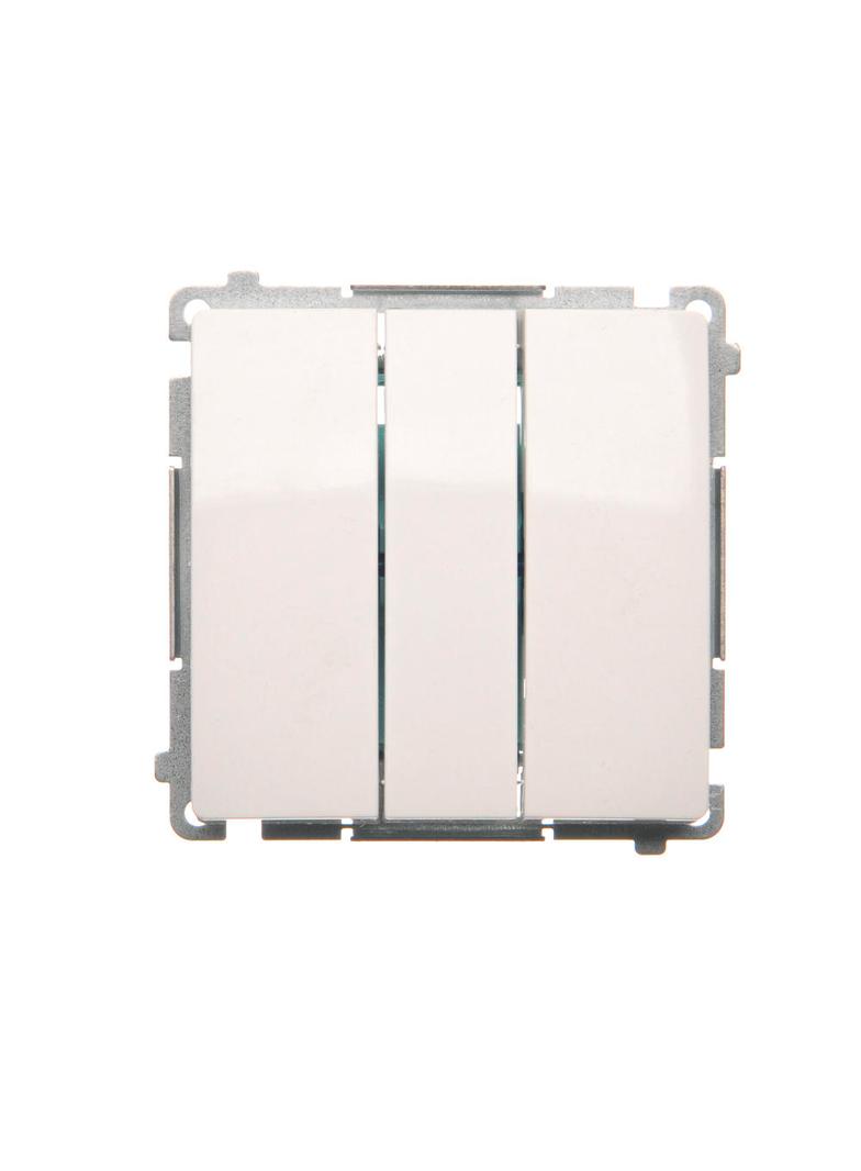 Simon Basic Przycisk potrójny 10A 250V szybkozłączka biały BMP31.01/11 KONTAKT