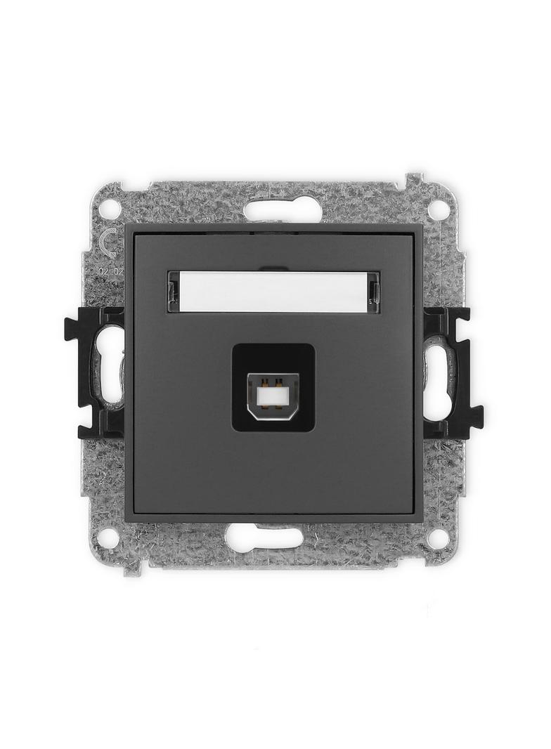 MINI Gniazdo pojedyncze USB A-B 2.0 grafitowy mat 28MGUSB-3 KARLIK
