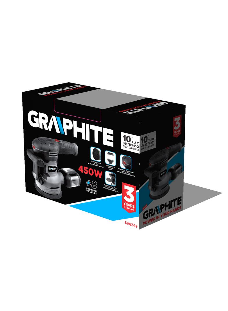 Szlifierka mimośrodowa 450W, tarcza 125/150 mm, walizka