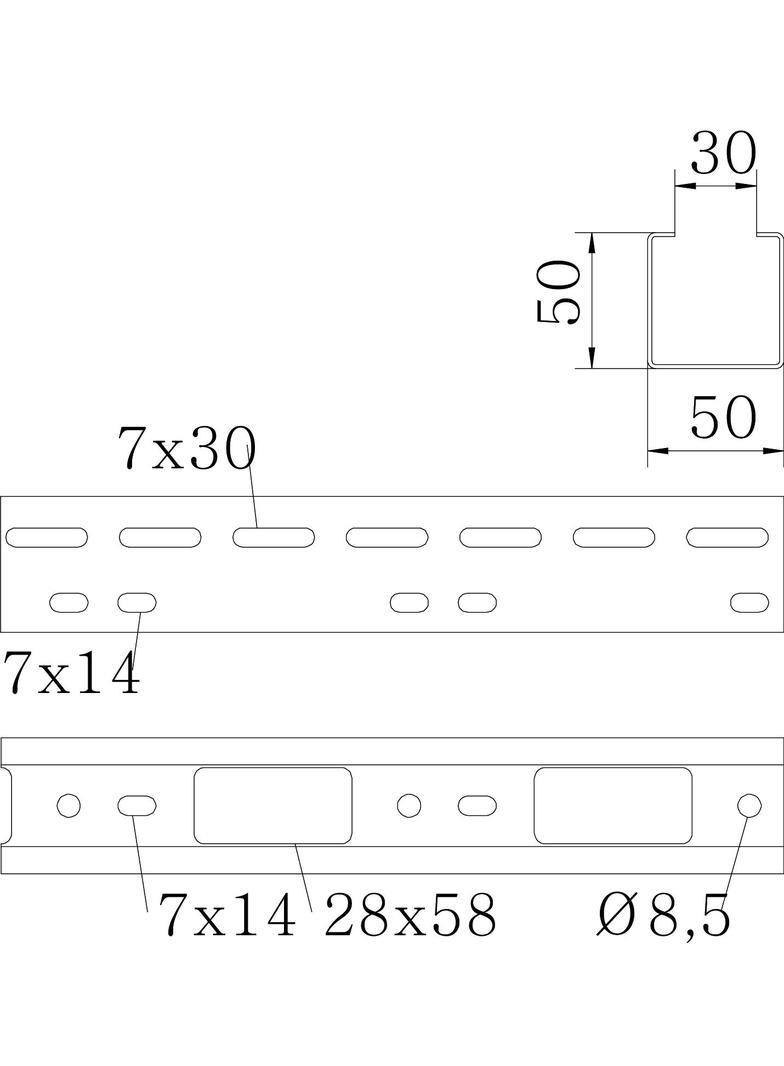 MINIKANAŁ AZ 50X50MM FT