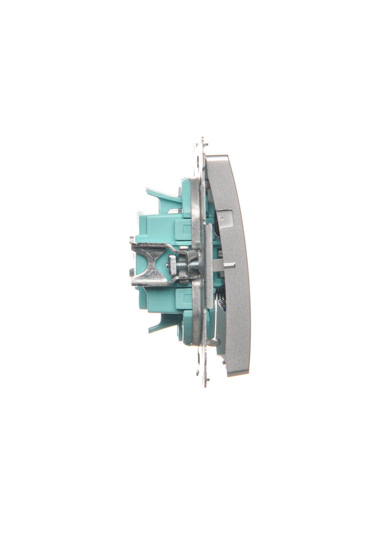 Simon Basic Przycisk potrójny 10A szybkozłączka srebrny mat