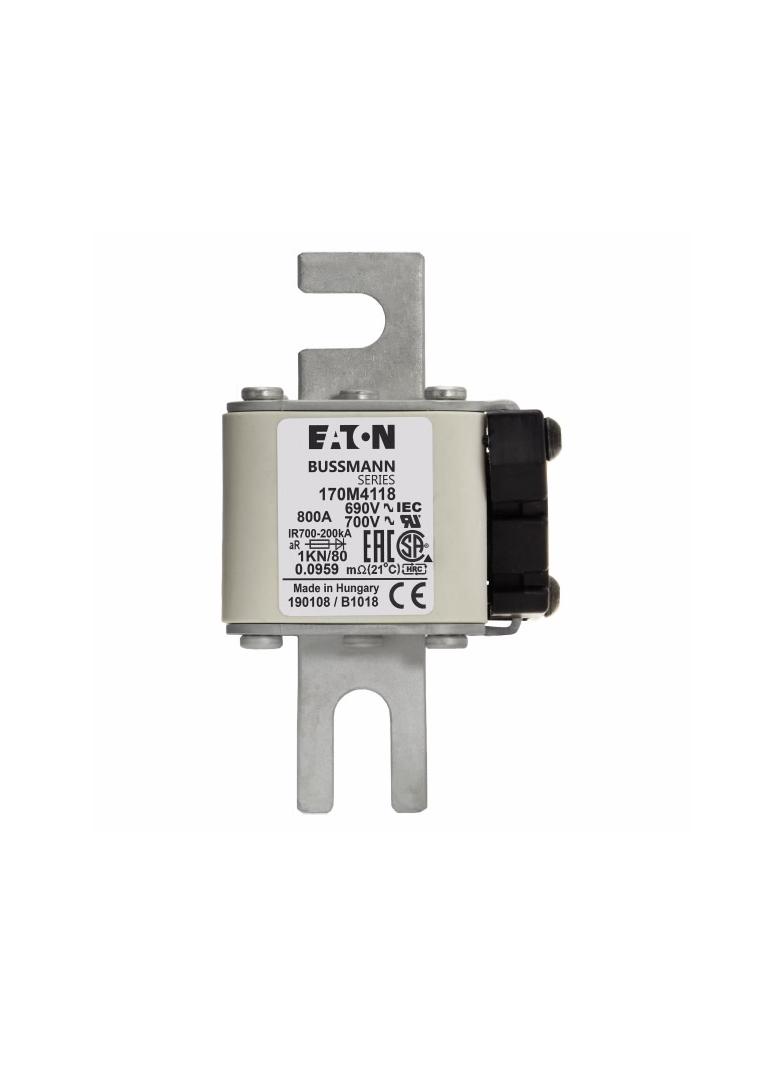 800A 690V 1KN/80 aR INDICATOR FUSE Wkładka szybka 800A AC 690V DIN 1 53x69x108 mm aR DIN 170M4118 EA