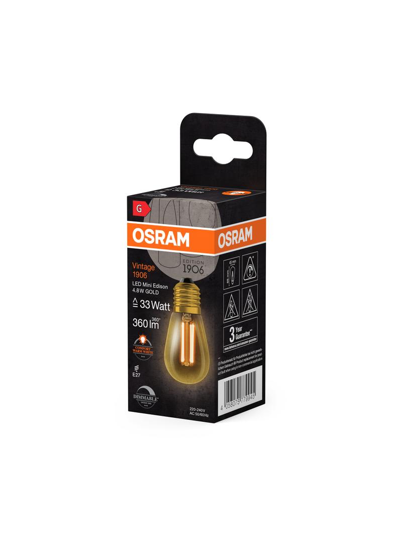 Lampa LED Vintage 1906 EDISON dim 4,8W/822230VFilament szkło przezroczysteGDE27