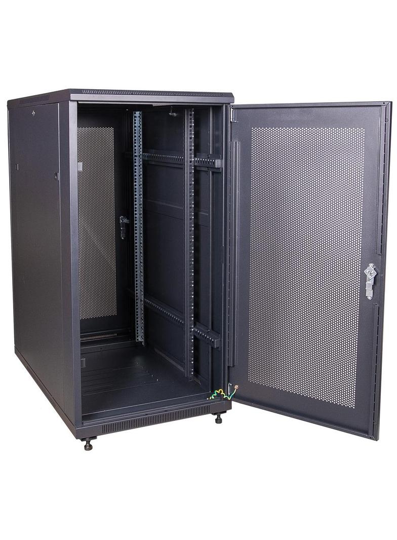 Szafa stojąca 19" 24U 600x1000x1317 z drzwiami perforowanymi przód/tył