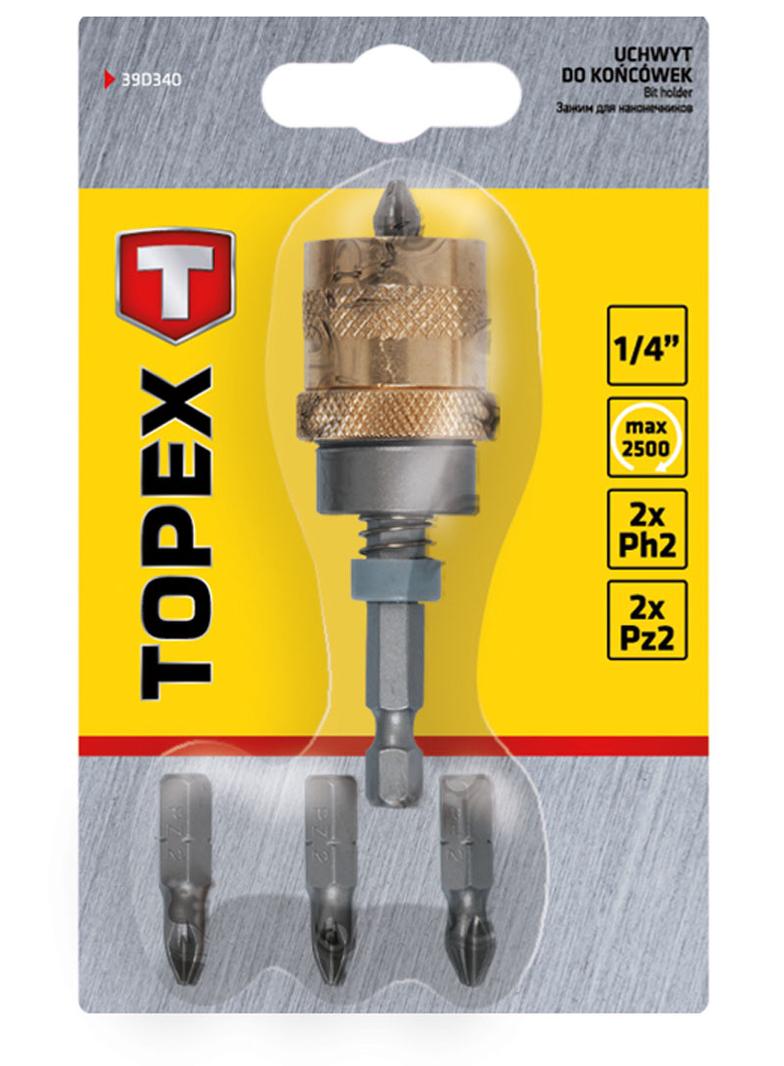 Uchwyt do końcówek, 1/4", 65 mm, zestaw 5 szt.