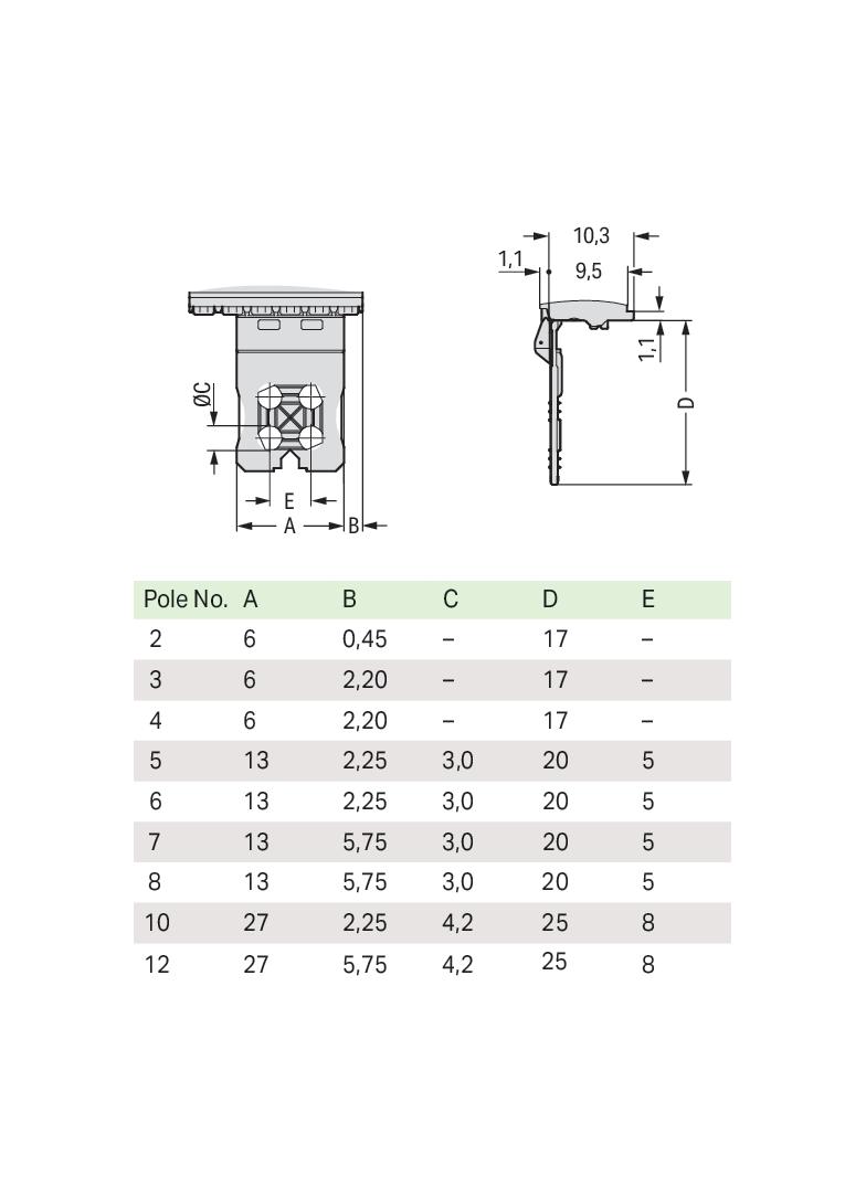 picoMAX płytka uchwytowa z suwakiem raster 3,5mm 2-bieg.