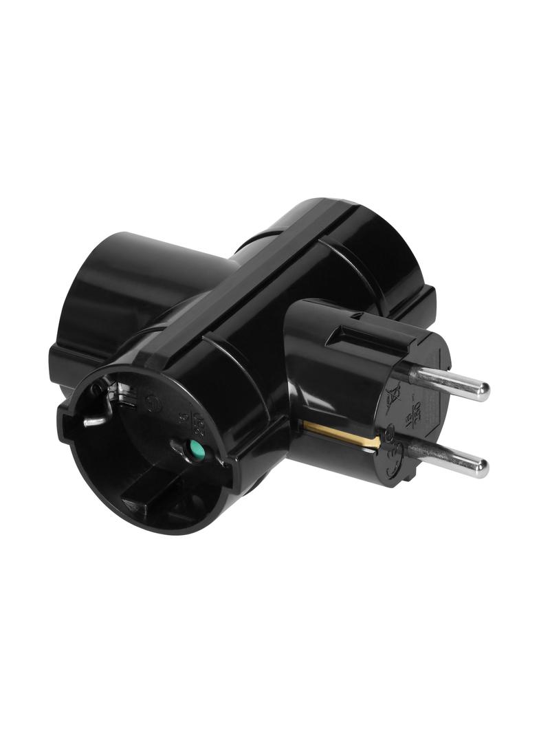 Rozgałęźnik 3x2P+Z (Schuko) czarny OR-AE-13184(GS)/B ORNO